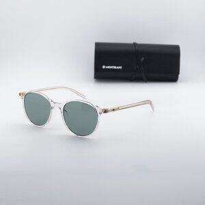 Montblanc MB0326SA 004 Round Sunglasses - Transparent/Green